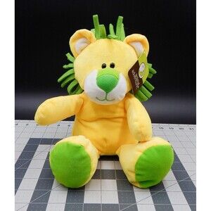 Animal Adventure Plush Lion Yellow Green Stuffed Animal Toy 12 inch 2017